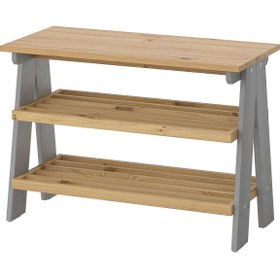 Resim hobiurun Bank ve ayakkabılık, gri, 80x38x56 cm 