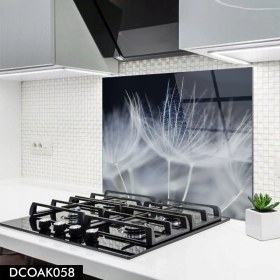 Resim Olinpa Cam Ocak Arkası Koruyucu | Beyaz Çiçek Desenli 