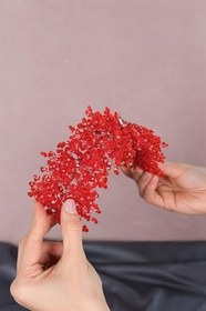Resim Limelia Barbara Kristal Boncuklu Gelin Saç Aksesuarı - Çamaşır Sepeti - Çamaşır Sepeti, Kırmızı 