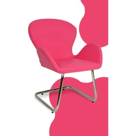 Resim Bürocci Roberta Misafir Koltuğu - Pembe Deri - 2069J0120 