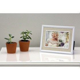 Resim 13X18 Koton Desenli Metal Fotoğraf Çerçevesi 