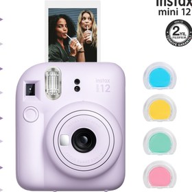 Resim Fujifilm Instax Mini 12 Lila Fotoğraf Makinesi Ve 4'lü Renkli Lens Seti Fujifilm