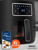 Resim GoldMaster Versay 1700w Xl Dokunmatik 8 Ön Ayarlı Cam Kapaklı Hazne Aydınlatmalı Airfryer Sıcak Hava Fritözü 