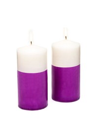 Resim 2Li Degrade Silindir Mor Mum (5,5 Cmx11 Cm) 