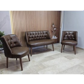 Resim Azra Mobilya Deri Çay Seti Koltuk Takımı Oturma Grubu Cafe Mobilya Ofis-büro Mobilya Balkon Mobilya Acı Kahve 