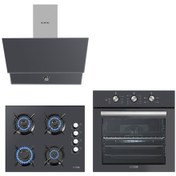 Resim Kumtel B66-SF2 MT - KO-40 TAHDF - DA6-830 Kristal Antrasit Cam Ankastre Set 