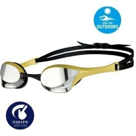 Resim Arena Cobra Ultra Mirror Swipe Indoor Gold Yüzücü Gözlüğü Sarı Beyaz 
