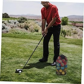 Resim Golf Çantası - Fileli Naylon Beyzbol Tenis Yırtılmaya Dayanıklı Fermuarlı Kompakt Spor Ekipmanı Saklama Kesesi 