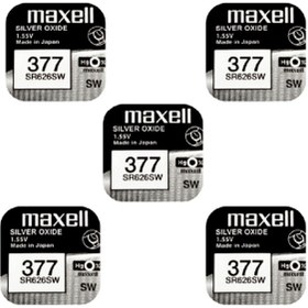 Resim Maxell 377 Sr626sw 1.55v Saat Pili 5 Adet %100 Orijinal 5 Adet 
