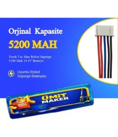 Resim Ümit Maker Yeedi Vac Max Robot Süpürge 5200 Mah 14.4V Batarya - Orjinal Uyumlu Uzun Ömürlü, Yüksek Performans Pil 