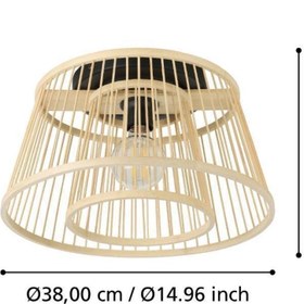 Resim Eglo 43851 Iç Mekan " Hykeham " Siyah Renk Dökme Çelik Tavan Lambası Ip20 E27 Max: 1x40w Çap: 38 Cm 