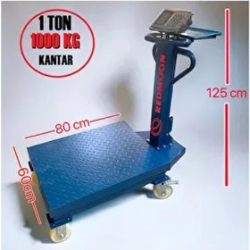Resim Redmoon Tekerlekli Transpalet Kollu Kantar Terazi 1 Ton Kapasite Paslanmaz Çelik 60x80 cm Özellikler 