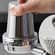 Resim TEONA Paslanmaz Çelik Kahve Telvesi Kutusu - Dayanıklı Espresso Makinesi Toz Bardağı Pürüzsüz Yansıtıcı Yüzeyli, Parmak İzi Dirençli, 51mm/53mm/58mm Espresso Shotlarına Uyar, Temizlemesi Kolay 