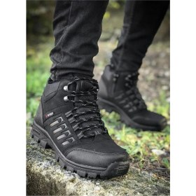 Resim X-Step Kışlık Trekking Bot Deri Malzemeden Siyah Renk Soğuğa Dayanıklı Kauçuk Tabanlı 