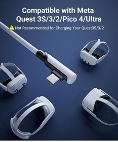 Resim Syntech 3M USB-C VR Bağlantı Kablosu Quest 2 Quest Pro Pico 4 Uyumlu Yüksek Hızlı Veri Aktarım ve Şarj Kablosu Beyaz 