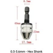 Resim Liyao 02 Anahtarsız Matkap Chuck Tornavida Darbeli Sürücü Adaptörü Altıgen / Yuvarlak Şaft 0.3-8mm Pens Fikstür Araçları Hızlı Değişim Dönüştürücü (Yurt Dışından) 