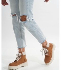 Resim Lmç-2045 Taba Süet Bağcıklı Kalın Taban Kadın Günlük Bot Acı Kahverengi 