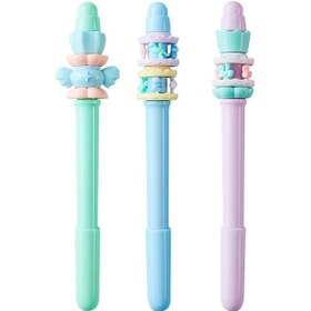 Resim Fosenze 0.38mm Siyah Jel Kalemler, Abs Malzeme, Tırpanlanabilir Stres Azaltıcı, Mavi-mor-açık Mavi 3'lü Set 