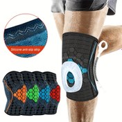 Resim 1 adet Ayarlanabilir Kompresyon Dizlik Patella Jel Ped & Yan Stabilizatörler - Kaymaz, Nefes Alabilen Kumaş Bisiklet, Koşu, Basketbol için | Turuncu, Kırmızı, Siyah renklerde mevcut 