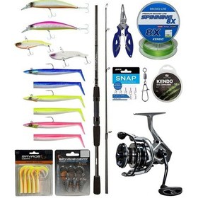 Resim Yek Outdoor Levrek & Çipura Spin Olta Seti Okuma Wave Power 2.74 Cm 7-30 Gr 2 Parça Spin Kamışı&okuma Safyre Sf-4000a Olta Makinesi 
