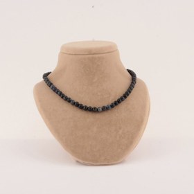 Resim Deniz Doğal Taş Sertifikalı Dumortierit ( Taşlar) Doğaltaş Düğümsüz Kolye 6 Mm, M143 