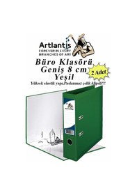 Resim Büro Klasörü Plastik Geniş Halkalı Paslanmaz Çelik Klipsli 2 Adet Yeşil 