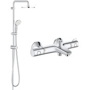 Resim Grohe Duş Seti (Duş kolonu + Termostatik Batarya) 34576000Set Krom 