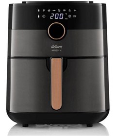 Resim easytekno Arzum Airfryer Xl Yağsız Sıcak Hava Fritözü 1750 W 6 Lt 8 Programlı Dijital Ekran, Rose 