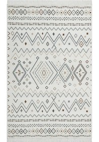 Resim Arya Ar 05 Beige Blue %100 Geri Dönüşümlü Pamuktan Çift Taraflı Yıkanabilir Modern Dekoratif Kilim 