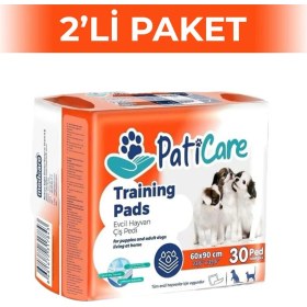 Resim Paticare Evcil Hayvan Tuvalet Eğitim Pedi Turuncu 60x90 Cm 30'lu 2 Adet 