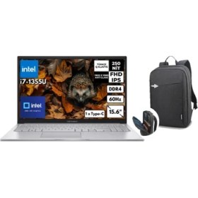 Resim Asus Vivobook 15 Intel Core I7 1355U 24GB 1tb SSD 15.6' Fhd Windows 11 Pro Taşınabilir Bilgisayar X1504VA-NJ412 P31 + B210 Siyah Çanta 