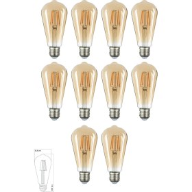 Resim LED E27 ST64 Armut Ampul 8W 2500K Gün Işığı Erd-53 