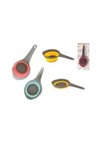 Resim Saplı Silikon Katlanabilir Plastik Katlı Süzgeç Asorti 