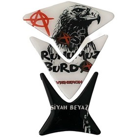Resim Üniversal Motosiklet Depo-tank Pad Beşiktaş-arr2481 Siyah - Beyaz 