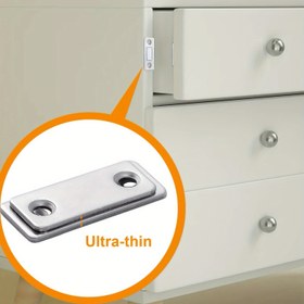 Resim 10 Adet Delme Gerektirmeyen Dolap Mıknatısları, Çekmeceler ve Mobilya Koruma için Ultra İnce Görünmez Tutucular, Güçlü Yapışkanlı Mini Mıknatıs, Cam Kapılar ve Beyaz Tahtalar İçin (10 Adet), El İşleri için Çok Amaçlı Mıknatıslar, Kompakt Tasarım, Dayanıklı Metalik Yüzeyli Mıknatıs 