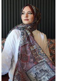 Resim Afvente Etnik Desen Bordo Soft Pamuk Şal Çok Renkli 