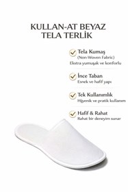 Resim LA MEHSER Kullan At Hijyenik Otel Terliği 50'li Tekli Paket 