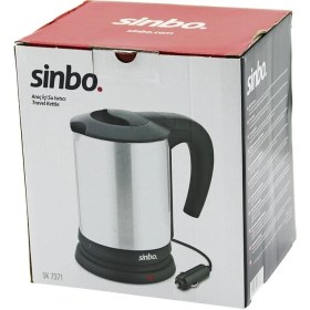 Resim Sinbo SK-7371 12V Araç Içi Kettle Paslanmaz Çelik Su Isıtıcısı 0.8lt 120W Çakmaklık Fişli Plastik Kapak - Kulp (5264) 
