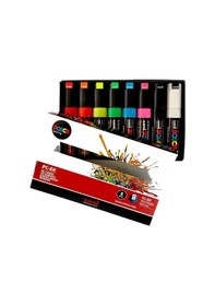 Resim Supertrend Posca Pc-8k 8.0 Su Bazlı Boyama Markörü Seti Floresan Renkler 8 Renk Görsel Rengi 