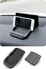 Resim Mega Oto Market Araç İçi Kaydırmaz Ped 3D Numaratör Telefon Tutuculu Torpido Kaydırmaz 