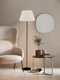 Resim Metal Ayaklı Lambader Krem Kumaş Konik Başlık Ml734 
