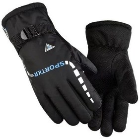 Resim Yingfu Hightower Erkek Kadın Termal Kış Eldiveni Rüzgeçirmez Ayarlanabilir Mavi 