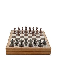 Resim Gifthome Orta Boy Metal İngiliz Satranç Takımı Antik Ve Rustik De 