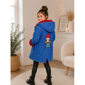 Resim Burçak Butik Kız Çocuk Kapüşonlu Içi Peluş Kürklü Kot Mont Kaban - Kışlık 