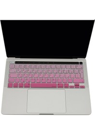 Resim Arapça Klavye Apple Uyumlu MacBook Pro Kılıf M1-m2, 13inç Gradient Touchbarlı A2338 A2289 A2251 A2141 Uk Enter İle Pembe 