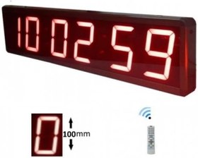 Resim SANEC Dijital Kronometre ve Saat (Kasa: 16x65 cm - Kırmızı) 