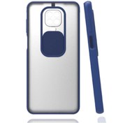Resim BilisimGo Xiaomi Redmi Note 9s / 9 Pro Uyumlu Kılıf Kamera Lens Korumalı Sürgülü Mat Kılıf Lacivert 