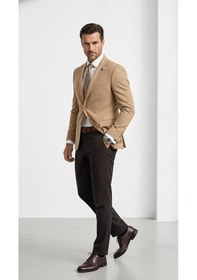 Resim Plus Scorpion Slim Fit Pike Dokuma Erkek Blazer Ceket Modern Şık Günlük Kombin Bej 