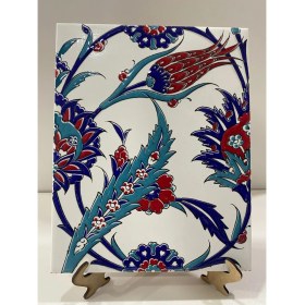 Resim Armada Çini 20x25 Cm Ac 313 Lale Desenli Kütahya Çini Seramik Karo 