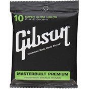 Resim Gibson SAG-MB10 Masterbuilt Premium Phosphor Bronze Akustik Gitar Teli (10-47) 